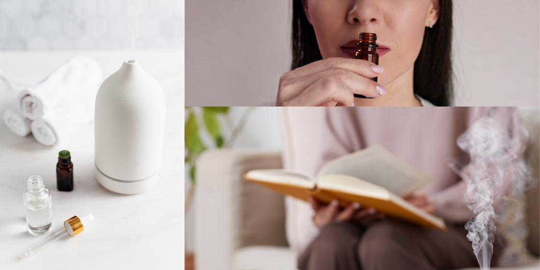 Diffuser och eteriska oljor, fotat uppifrån