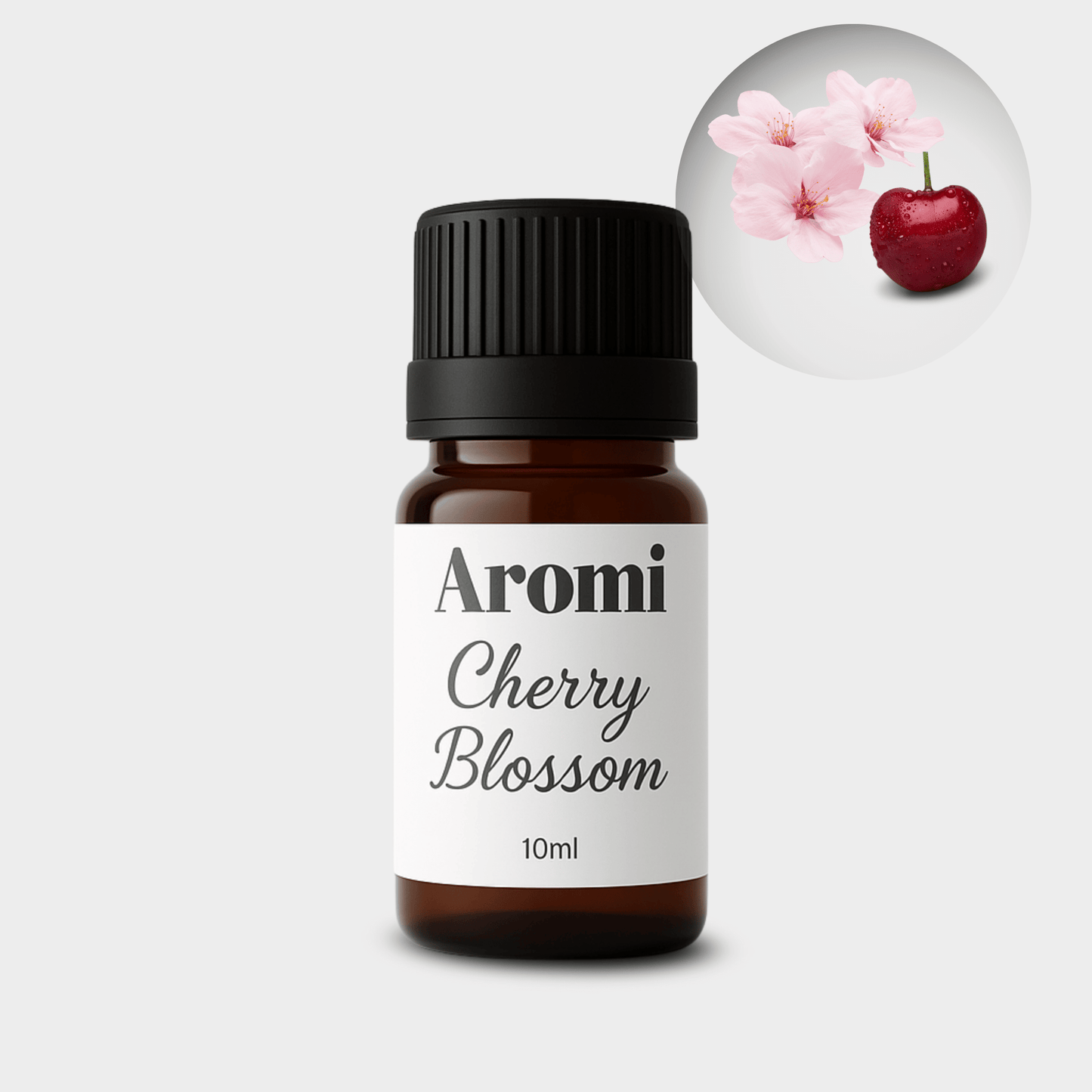 Cherry blossom doftolja, frontvy grå bakgrund