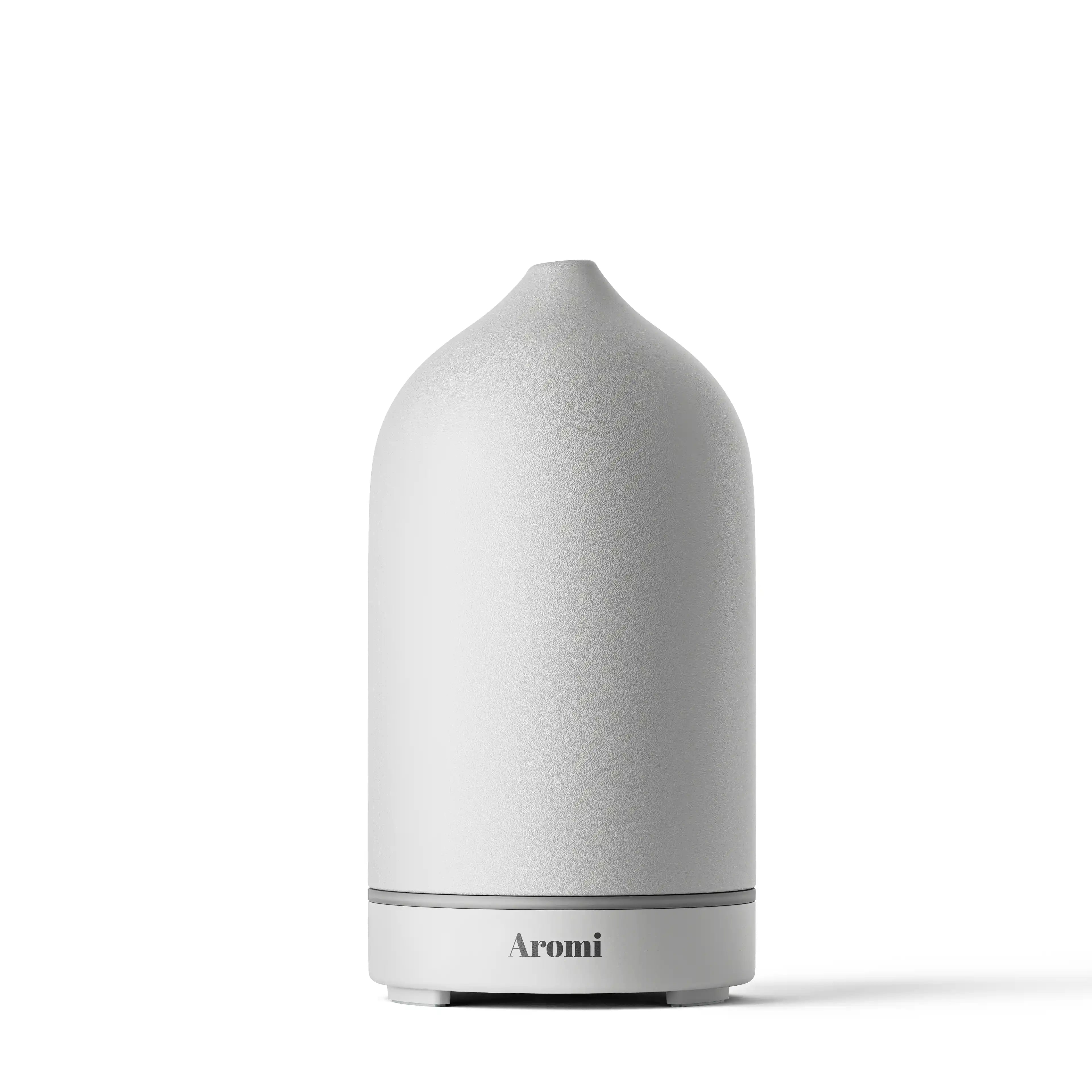 Vit trådlös kermaisk lyx diffuser, vit bakgrun frontvy