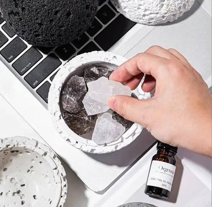 Stendiffuser doftstenar, ovanvy med eteriska oljor