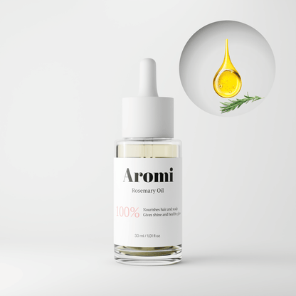 Rosmarinolja, frontvy vit bakgrund