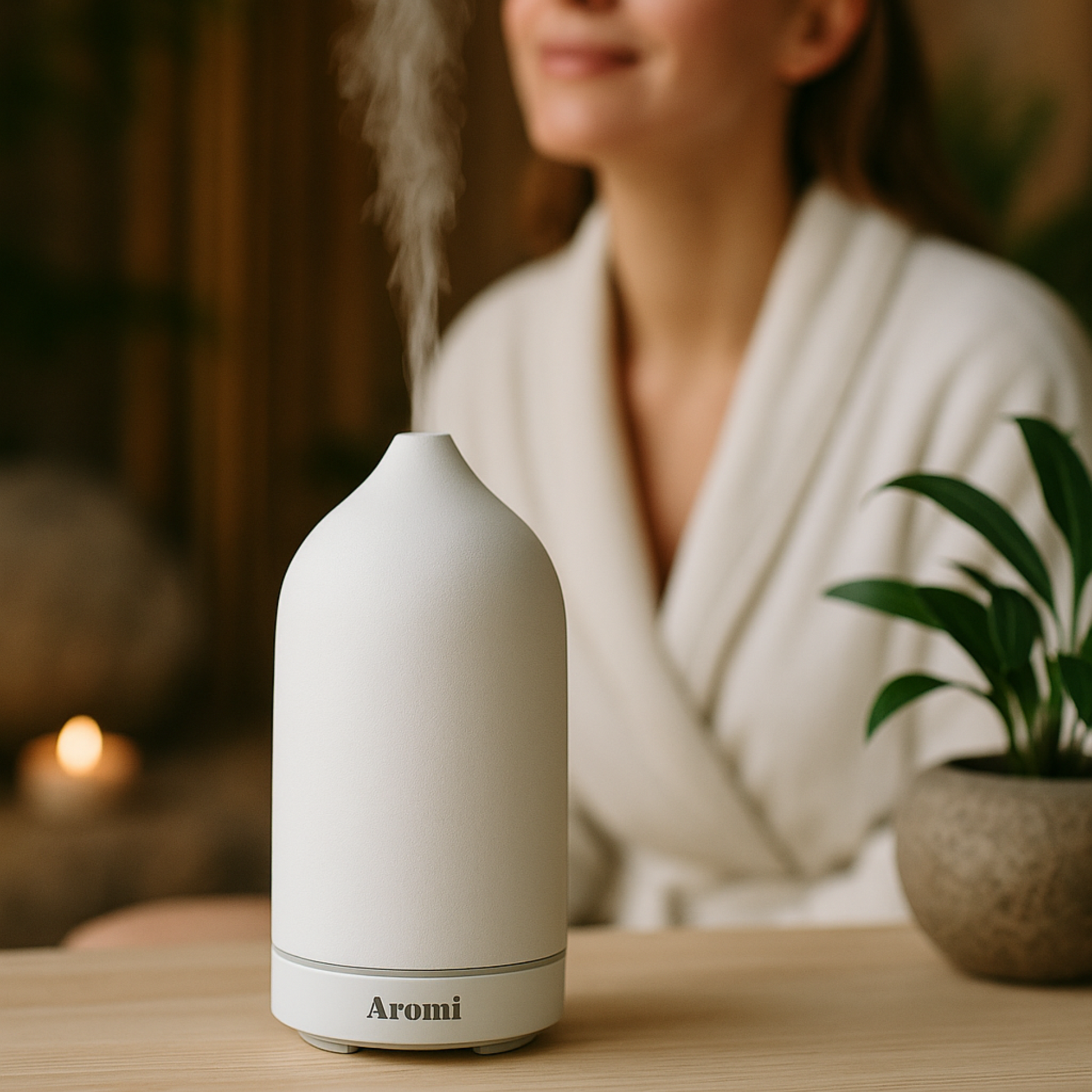 Vit diffuser spa miljö, frontvy 