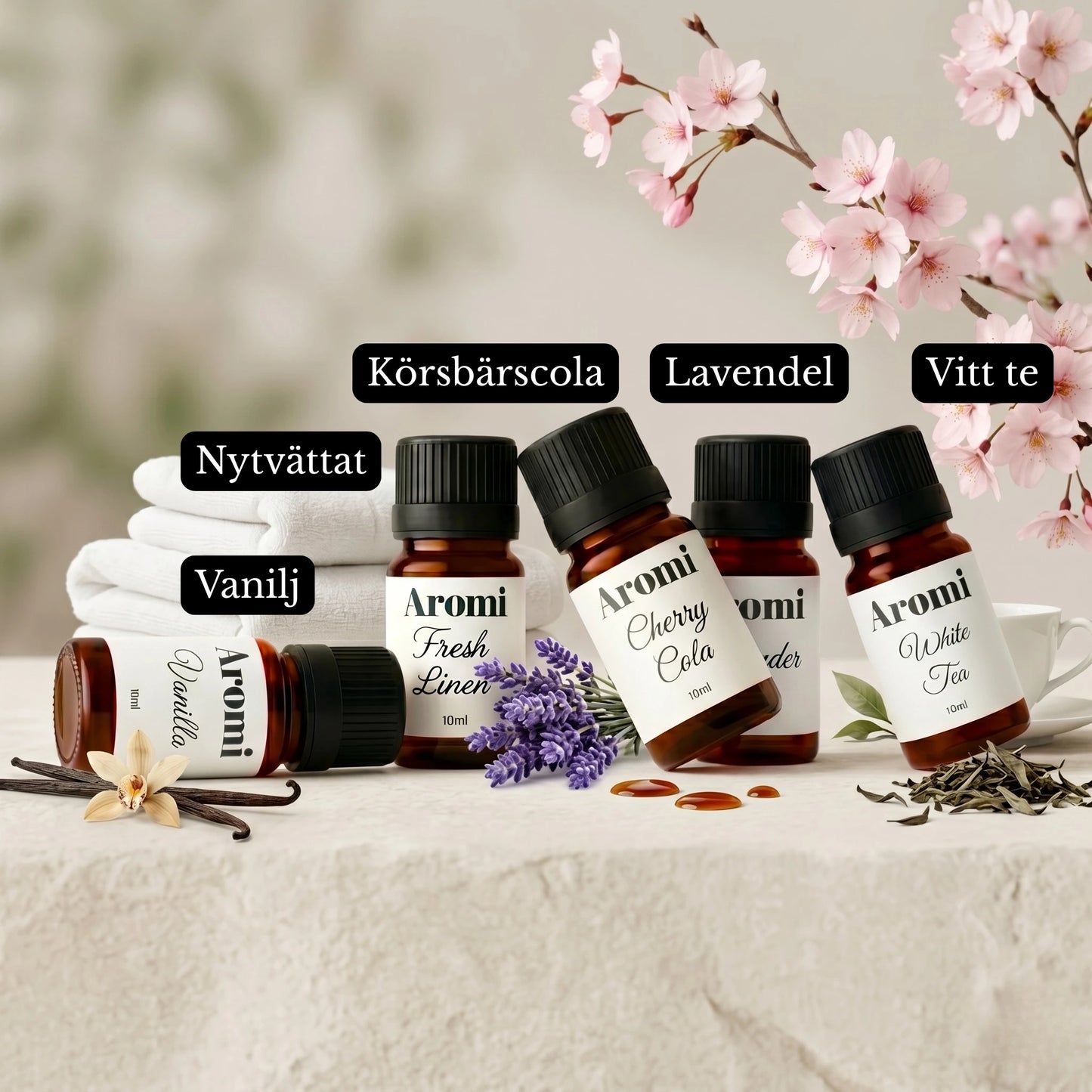 Aromi Signature-pakke – Trådløs diffuser + 5 dufte