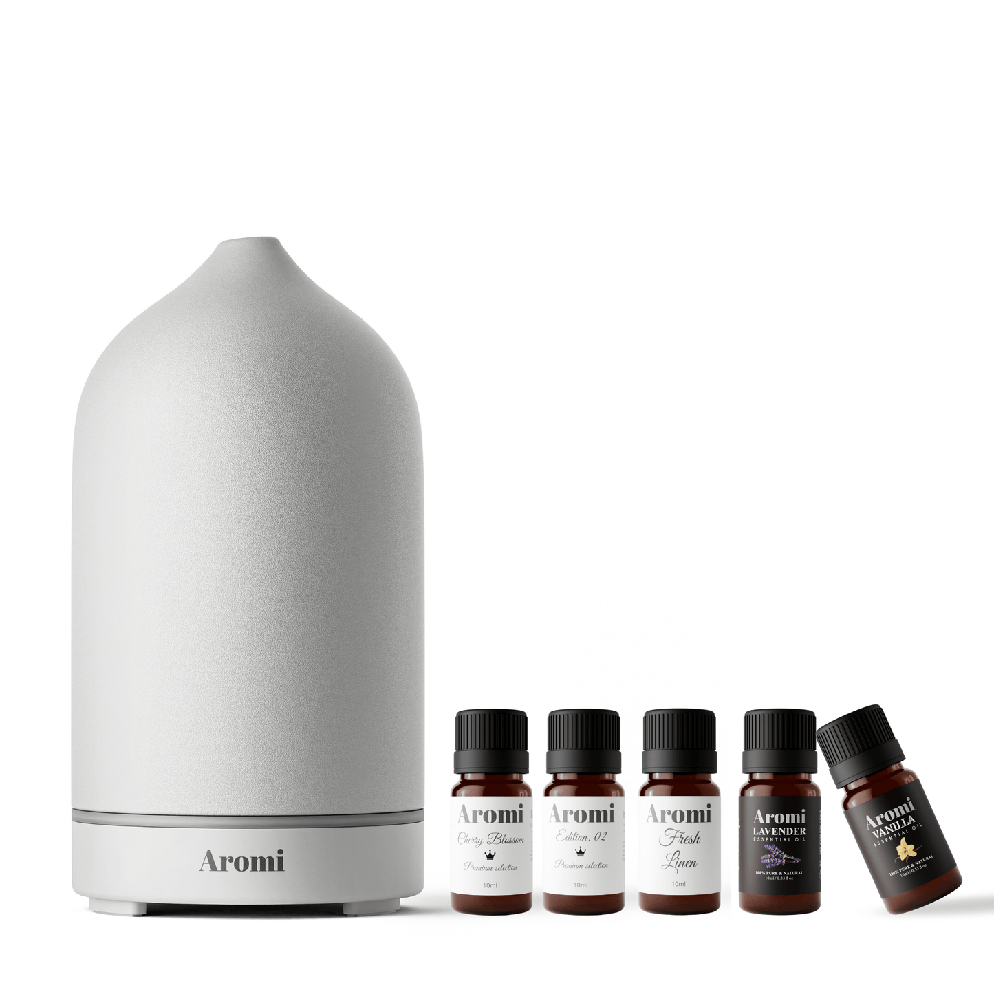 Aromi Signaturpaket – Trådlös Diffuser + 5 dofter