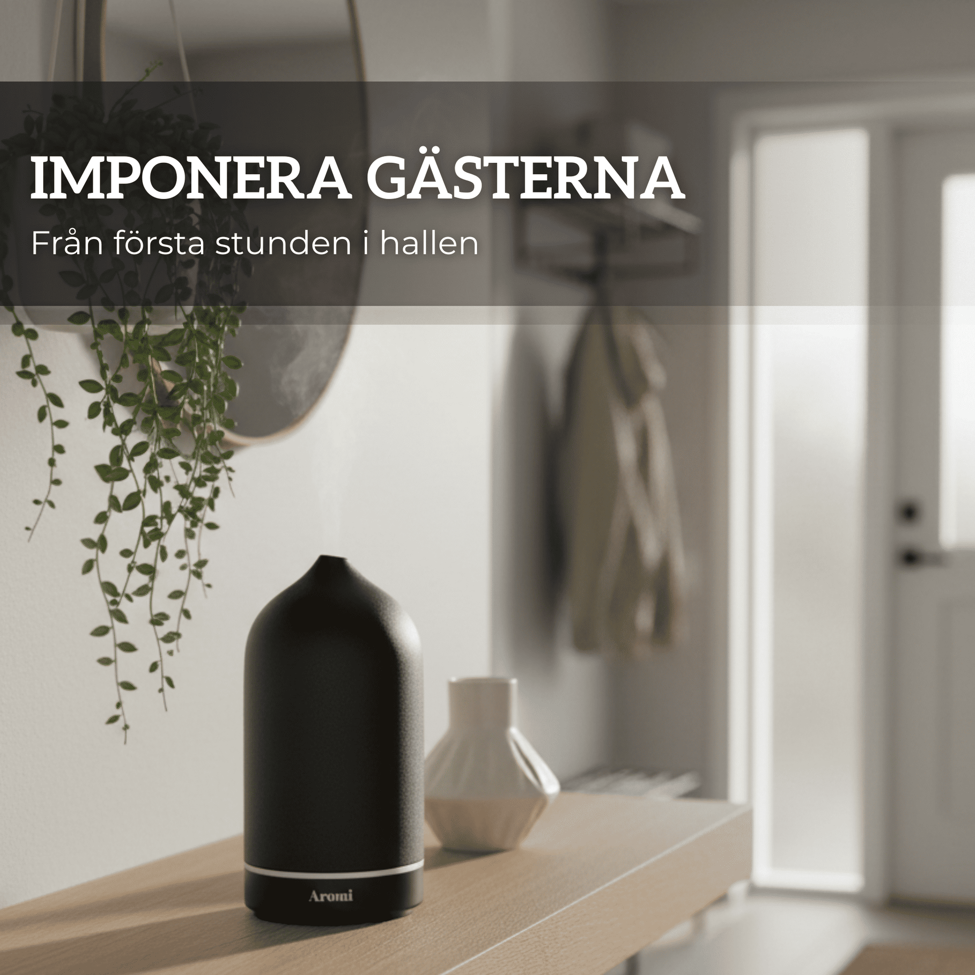 Svart diffuser i en hall, frontvy