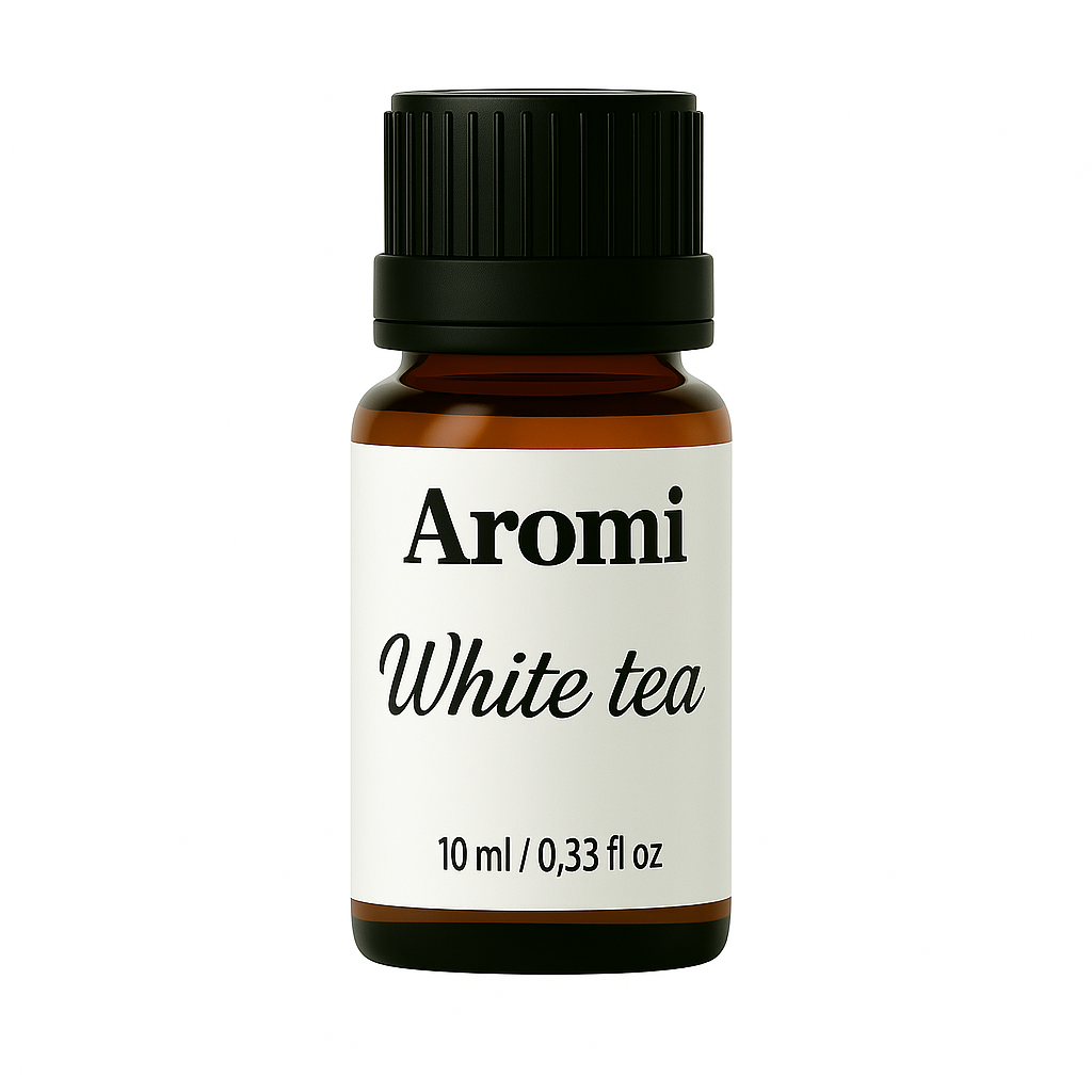 White tea doftolja, vit bakgrund frontvy